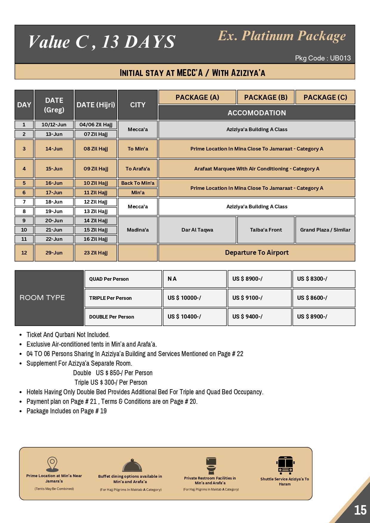 us dollar hajj package BILLOO TRAVELS SERVICES PVT LTD