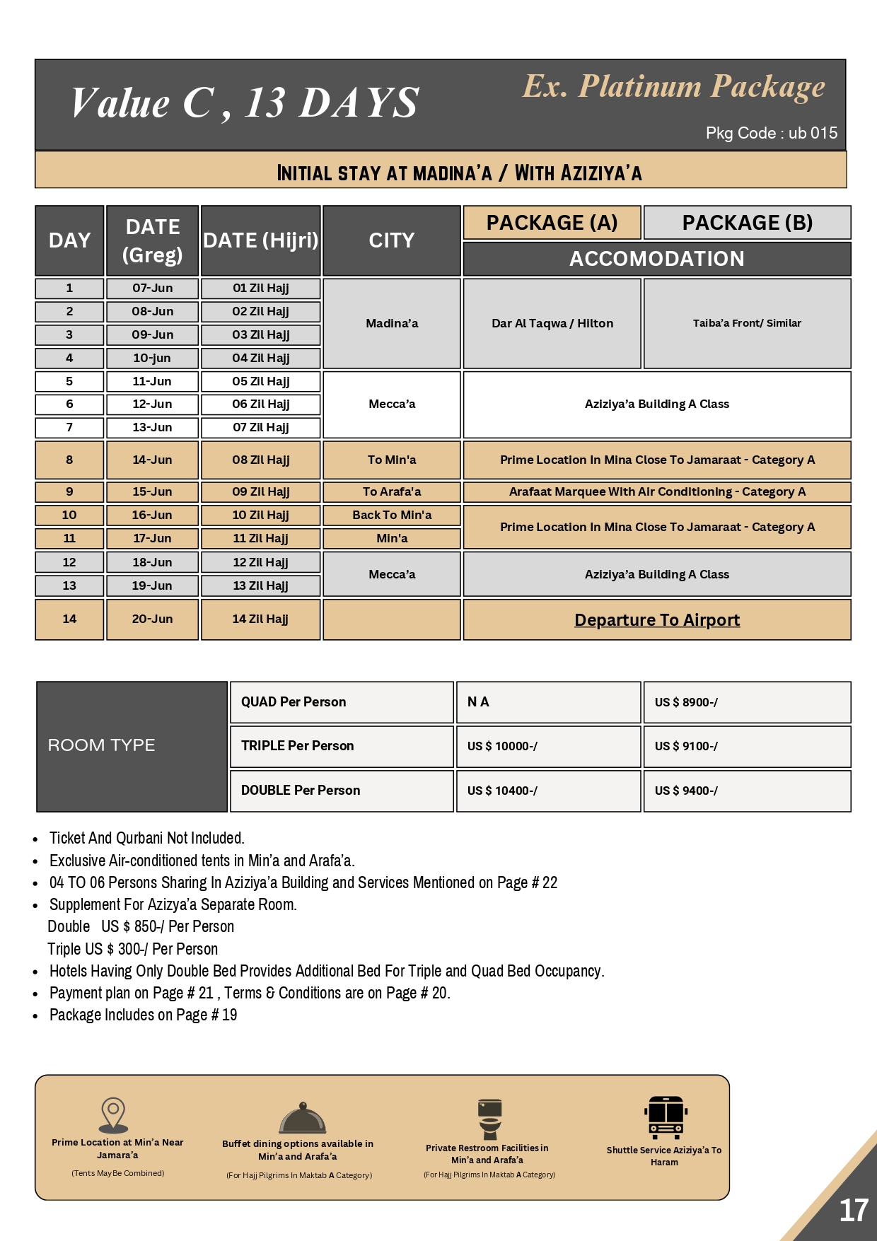 us dollar hajj package BILLOO TRAVELS SERVICES PVT LTD